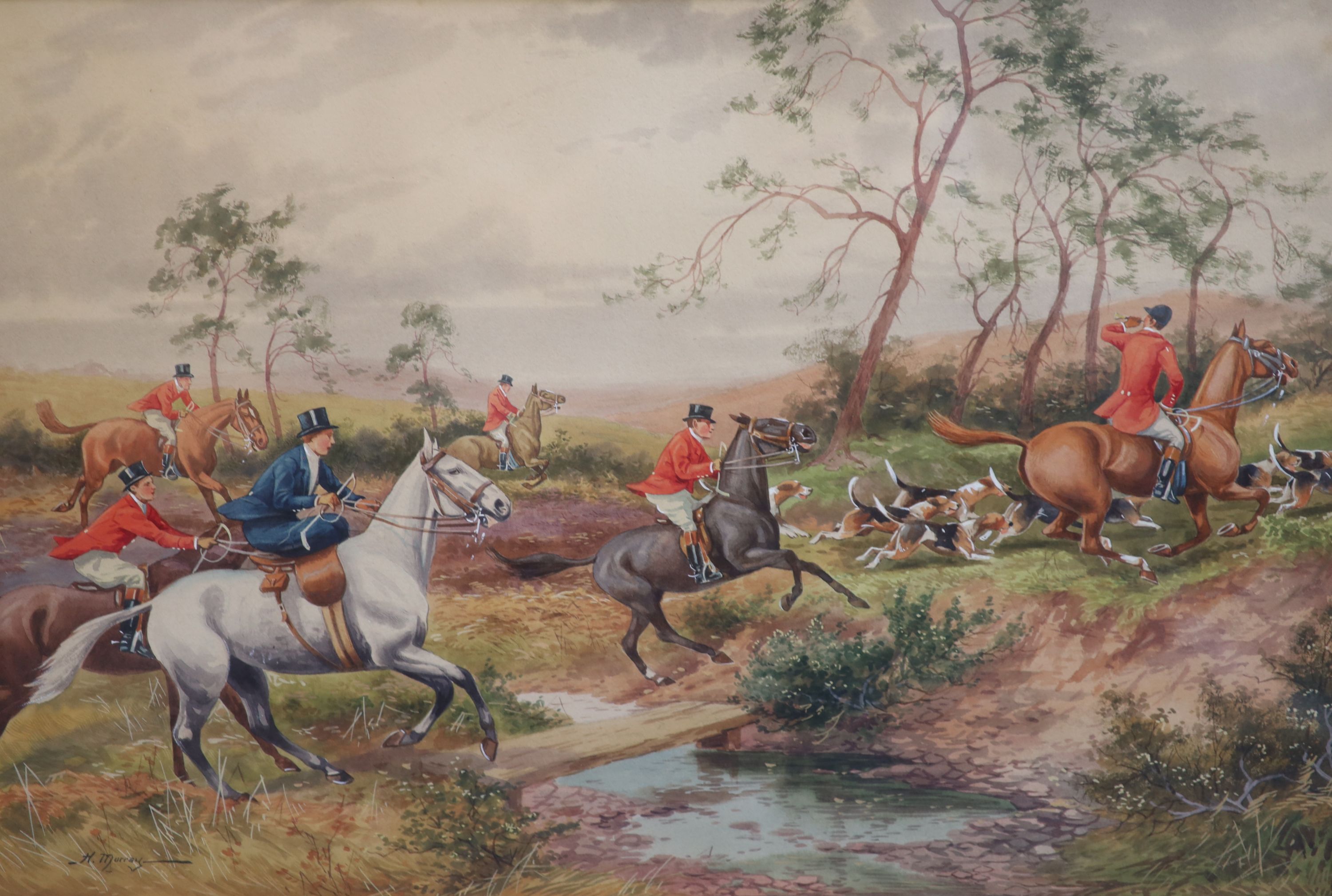 William Murray (1843-1897) Hunting scenes 11.5 x 17.25in.